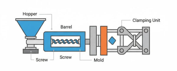 اینفوگرافیک معرفی بخشهای مختلف ماشین تولید اتصالات پلی اتیلن