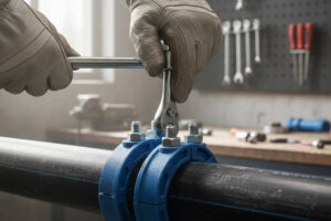 طریقه بستن پیچ های کمربند انشعاب پلی اتیلن